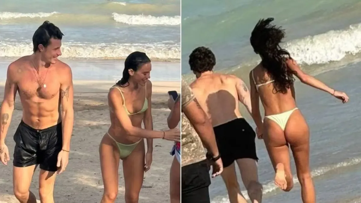 Bruna Marquezine e Shawn Mendes trocam beijos na varanda no Rio